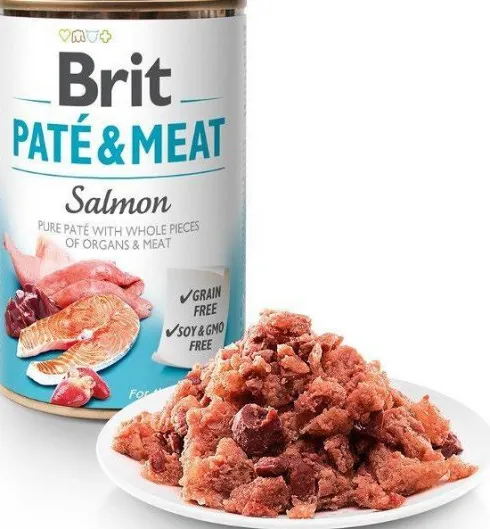 Brit Pate&Meat Adult Salmon Mokra Karma dla psa op. 400g Pakiet 12szt.
