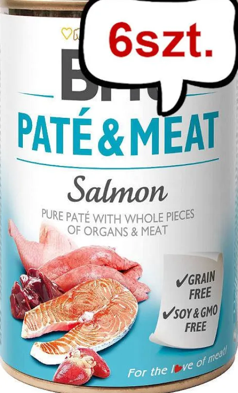 Brit Pate&Meat Adult Salmon Mokra Karma dla psa op. 800g Pakiet 6szt.