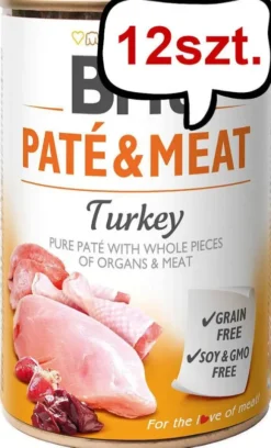 Brit Pate&Meat Adult Turkey Mokra Karma dla psa op. 400g Pakiet 12szt.