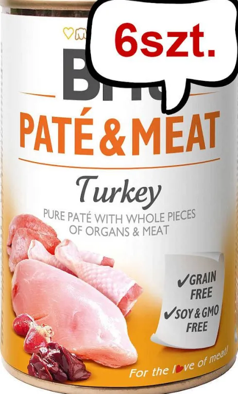 Brit Pate&Meat Adult Turkey Mokra Karma dla psa op. 800g Pakiet 6szt.