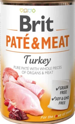 Brit Pate&Meat Adult Turkey Mokra Karma dla psa op. 800g Pakiet 6szt.