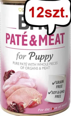 Brit Pate&Meat Puppy Chicken&Turkey Mokra Karma dla psa op. 400g Pakiet 12szt.