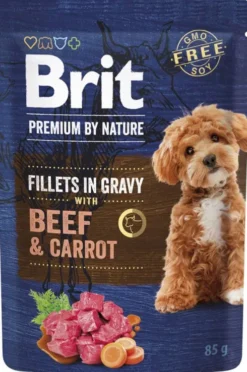 Brit Premium Adult Beef&Carrot Fillets in Gravy Mokra Karma dla psa op. 85g Pakiet 24szt.