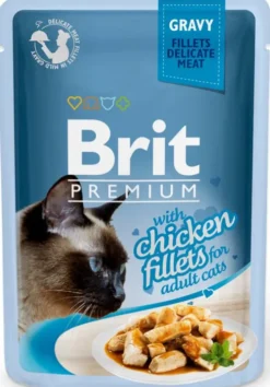 Brit Premium Adult Chicken Fillets GRAVY Mokra Karma dla kota op. 85g PAKIET 24szt.