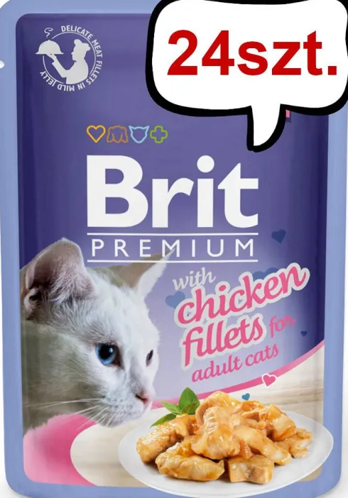 Brit Premium Adult Chicken Fillets JELLY Mokra Karma dla kota op. 85g PAKIET 24szt.