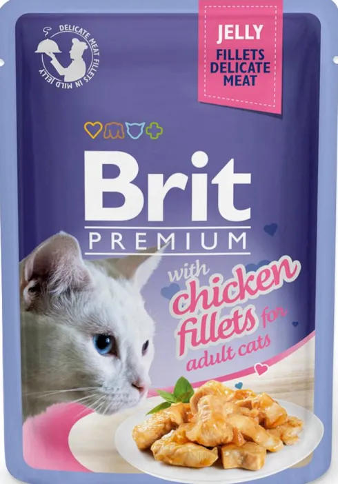 Brit Premium Adult Chicken Fillets JELLY Mokra Karma dla kota op. 85g PAKIET 24szt.