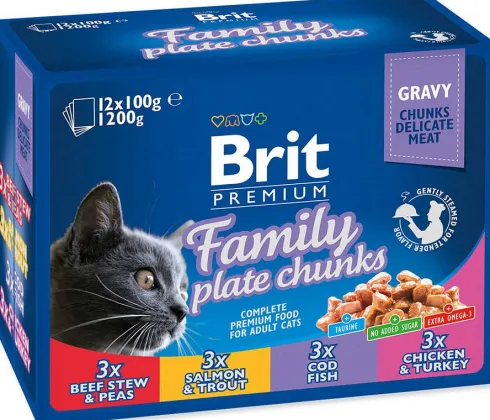 Brit Premium Adult Family Plate Chunks Mokra Karma dla kota op. 12x100g