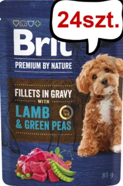 Brit Premium Adult Lamb&Green Peas Fillets in Gravy Mokra Karma dla psa op. 85g Pakiet 24szt.