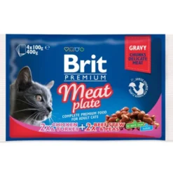 Brit Premium Adult Meat Plate Mokra Karma dla kota op. 4x100g