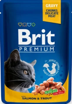 Brit Premium Adult łosoś i pstrąg w sosie Mokra Karma dla kota op. 100g