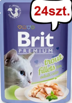 Brit Premium Adult Trout Fillets JELLY Mokra Karma dla kota op. 85g PAKIET 24szt.
