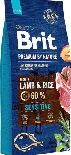Brit Premium by Nature Adult Sensitive Lamb&Rice Sucha Karma dla psa op. 15kg
