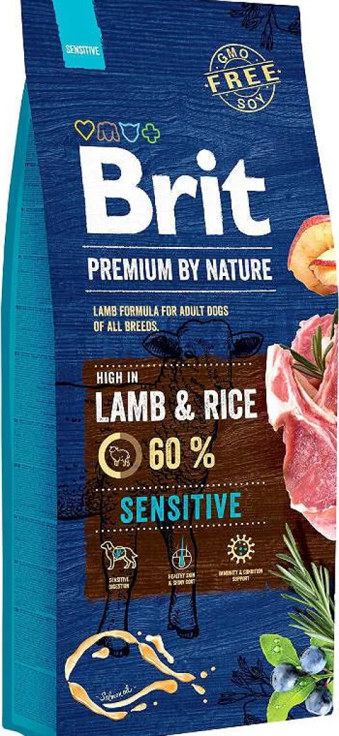 Brit Premium by Nature Adult Sensitive Lamb&Rice Sucha Karma dla psa op. 15kg