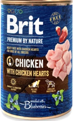Brit Premium by Nature Chicken with Chicken Hearts Mokra Karma dla psa op. 400g