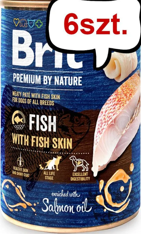 Brit Premium by Nature Fish with Fish Skin Mokra Karma dla psa op. 400g Pakiet 6szt.
