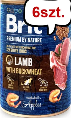 Brit Premium by Nature Lamb with Buckwheat Mokra Karma dla psa op. 400g Pakiet 6szt.