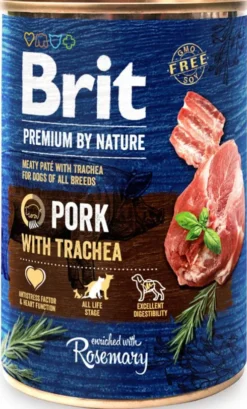Brit Premium by Nature Pork with Trachea Mokra Karma dla psa op. 400g Pakiet 6szt.