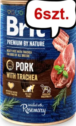 Brit Premium by Nature Pork with Trachea Mokra Karma dla psa op. 400g Pakiet 6szt.