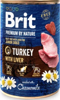 Brit Premium by Nature Turkey with Liver Mokra Karma dla szczeniaka op. 400g Pakiet 6szt.
