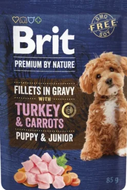 Brit Premium Junior Turkey&Carrot Fillets in Gravy Mokra Karma dla psa op. 85g Pakiet 24szt.