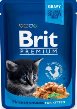 Brit Premium Kitten Chicken Chunks Mokra Karma dla kociąt op. 100g Pakiet 24szt.