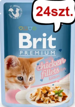 Brit Premium Kitten Chicken Fillets GRAVY Mokra Karma dla kociąt op. 85g PAKIET 24szt.