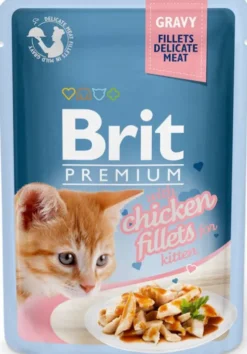Brit Premium Kitten Chicken Fillets GRAVY Mokra Karma dla kociąt op. 85g PAKIET 24szt.