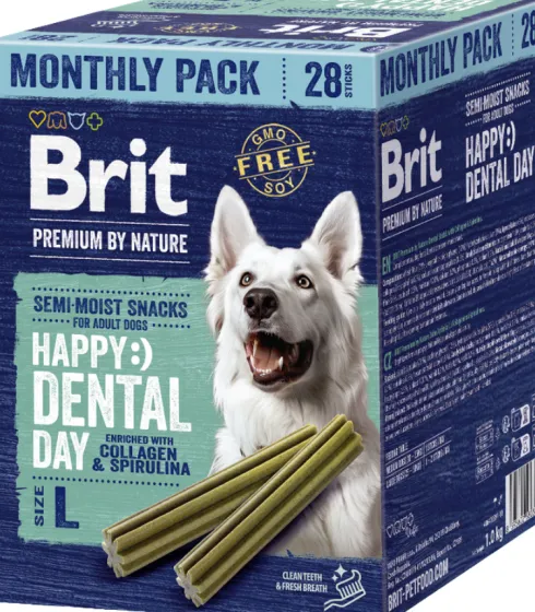 Brit Premium Monthly Pack Happy Snacks Dental Przysmak dla psa rozm. L op. 28szt.+ Brit Training Snack Small op. 200g