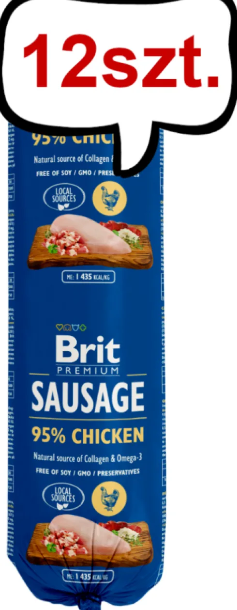 Brit Premium Sausage Adult Chicken Mokra Karma dla psa op. 800g Pakiet 12szt.