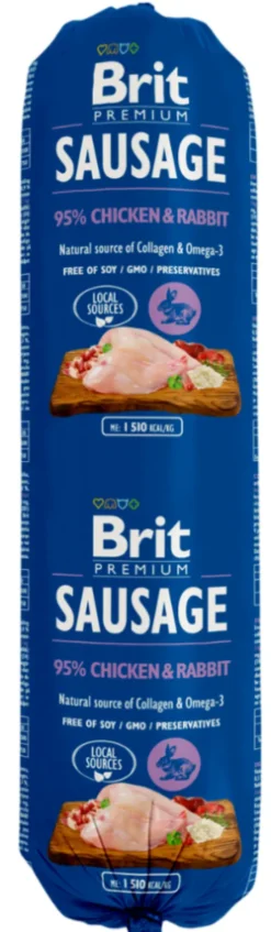Brit Premium Sausage Adult Chicken&Rabbit Mokra Karma dla psa op. 800g