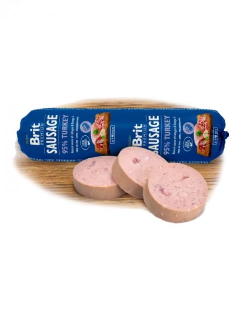 Brit Premium Sausage Adult Turkey Mokra Karma dla psa op. 800g Pakiet 12szt.