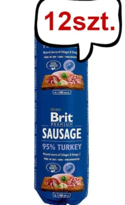 Brit Premium Sausage Adult Turkey Mokra Karma dla psa op. 800g Pakiet 12szt.