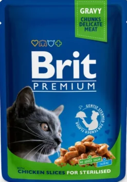Brit Premium Sterilised Chicken Chunks Mokra Karma dla kota op. 100g PAKIET 24szt.
