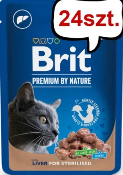 Brit Premium Sterilised Liver Chunks Mokra Karma dla kota op. 100g Pakiet 24szt.