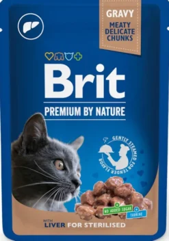 Brit Premium Sterilised Liver Chunks Mokra Karma dla kota op. 100g Pakiet 24szt.