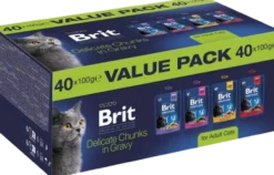 Brit Premium Value Pack Adult Cats Delicate Chunks in Gravy Mokra Karma dla kota op. 40x100g