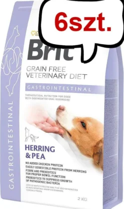 Brit Veterinary Diet Gastrointestinal Herring&Pea Sucha Karma dla psa op. 2kg Pakiet 6szt. [12kg]