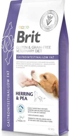Brit Veterinary Diet Gastrointestinal LOW FAT Herring&Pea Sucha Karma dla psa op. 12kg