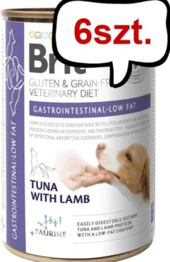 Brit Veterinary Diet Gastrointestinal Low Fat Tuna&Lamb Mokra Karma dla psa op. 400g Pakiet 6szt.