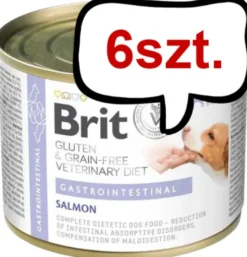 Brit Veterinary Diet Gastrointestinal Salmon Mokra Karma dla psa op. 200g Pakiet 6szt.