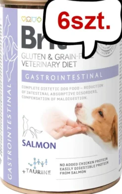 Brit Veterinary Diet Gastrointestinal Salmon Mokra Karma dla psa op. 400g Pakiet 6szt.