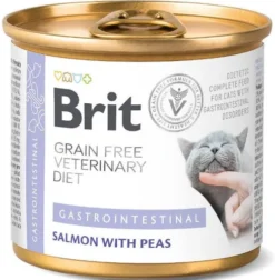 Brit Veterinary Diet Gastrointestinal Salmon&Pea Mokra Karma dla kota op. 200g Pakiet 6szt.