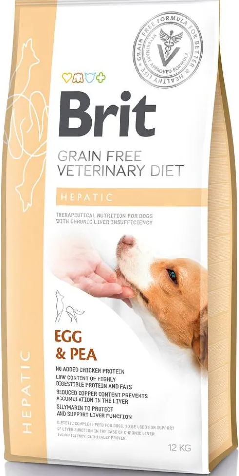 Brit Veterinary Diet Hepatic Egg&Pea Sucha Karma dla psa op. 12kg