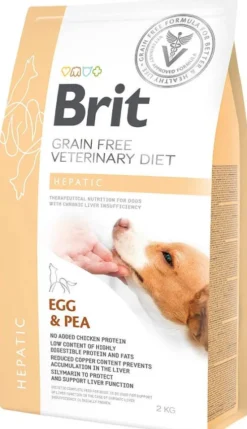Brit Veterinary Diet Hepatic Egg&Pea Sucha Karma dla psa op. 2kg
