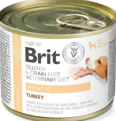 Brit Veterinary Diet Hepatic Turkey&Pea Mokra Karma dla psa op. 200g Pakiet 6szt.