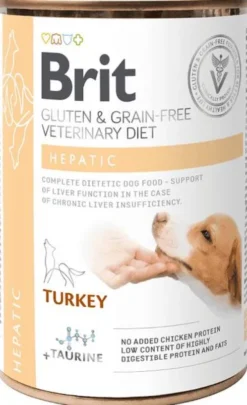 Brit Veterinary Diet Hepatic Turkey&Pea Mokra Karma dla psa op. 400g Pakiet 6szt.
