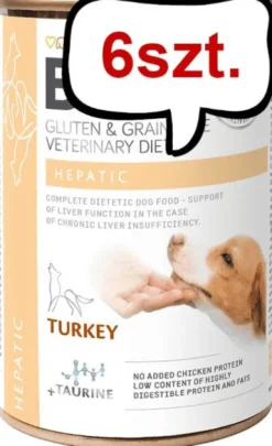 Brit Veterinary Diet Hepatic Turkey&Pea Mokra Karma dla psa op. 400g Pakiet 6szt.