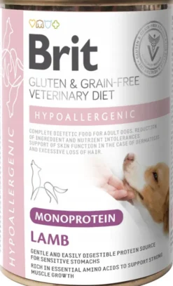 Brit Veterinary Diet Hypoallergenic MONO Lamb Mokra Karma dla psa op. 400g