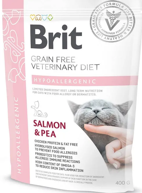 Brit Veterinary Diet Hypoallergenic Salmon&Pea Sucha Karma dla kota op. 400g