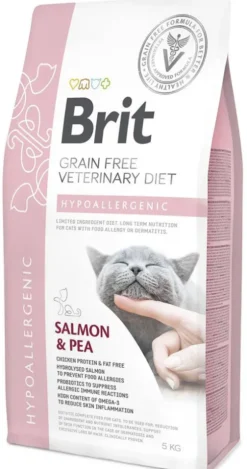 Brit Veterinary Diet Hypoallergenic Salmon&Pea Sucha Karma dla kota op. 5kg